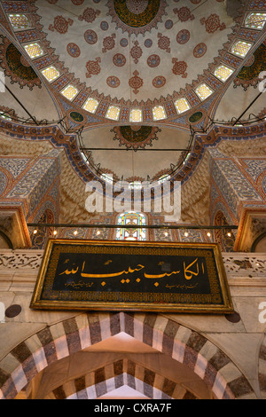 Innenansicht des Sultan Ahmed Mosque oder blaue Moschee, Sultanahmet, Altstadt, ein UNESCO-Weltkulturerbe, Istanbul Stockfoto