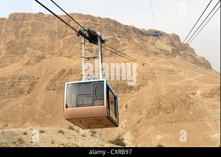 Seilbahn auf die Festung von Masada, Masada National Park, Israel, Naher Osten, West-Asien, Asien Stockfoto