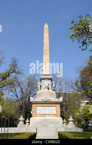 Obelisk, Monumento ein Los Caídos Por España, Denkmal für die gefallenen Spanier in den Aufstand von 1808, auch Obelisco Stockfoto