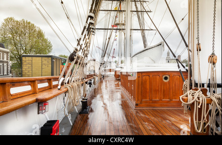 Cutty Sark-Tee-Clipper. Schiffe-deck Stockfoto