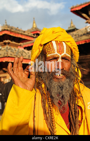 Sadhu am Durbar Square in Kathmandu, Nepal, Asien Stockfoto