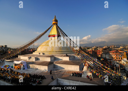 Boudhanath Stupa, Kathmandu, Kathmandu-Tal, UNESCO World Heritage Site, Nepal, Asien Stockfoto