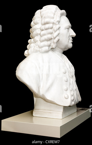 Büste von Johann Sebastian Bach im Foyer des Bach-Museum Leipzig, Leipziger Notenspur, Leipzig, Sachsen, *** begrenzte Eigenschaft Stockfoto