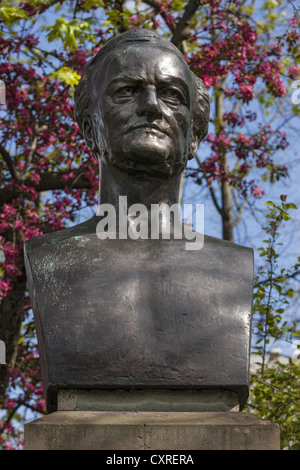 Büste von Richard Wagner, Denkmal an der Oper, Leipziger Notenspur, Leipzig, Sachsen, Deutschland, Europa Stockfoto