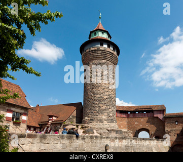 Turm der Kaiserburg, Kaiserburg, Nürnberg, Mittelfranken, Franken, Bayern, Deutschland, Europa Stockfoto