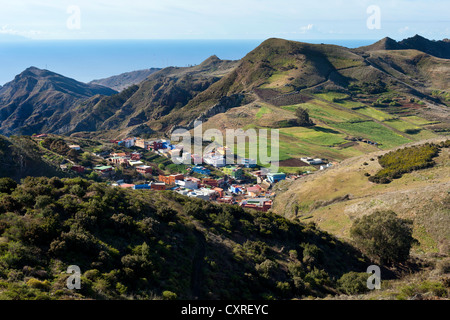 Blick vom Mirador de Jardina, einem Bergdorf in der Nähe von La Laguna, Nordosten, Tenerife, Teneriffa, Kanarische Inseln, Spanien Stockfoto