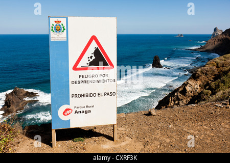 Küste in der Nähe von Taganana und Benijo, Anaga-Gebirge, Anaga, nordöstlichen Teneriffa, Kanarische Inseln, Spanien, Europa Stockfoto