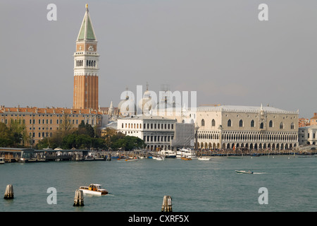 Campanile, der Glockenturm des Dogen Palast, Palazzo Ducale, Venedig, Italien, Europa Stockfoto