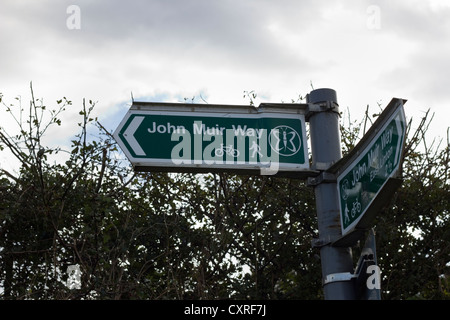 Zeichen für den John Muir Weg-Wanderweg Stockfoto