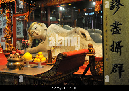 Liegender Buddha, Jade-Buddha-Tempel, Shanghai, China, Asien Stockfoto