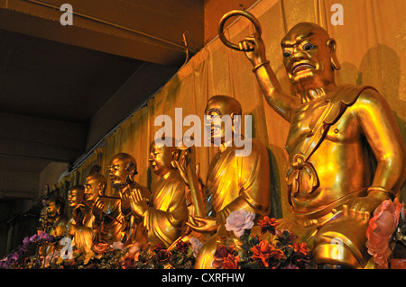 Goldenen Buddha-Statuen in den Jing'an Tempel, Shanghai, China, Asien Stockfoto