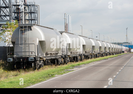 industrielle Zug in der Industrie in der Nähe von rotterdam Stockfoto