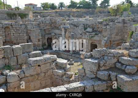 Quelle der Peirene, antike Korinth, Korinth Gemeinde, Region Peloponnes, Griechenland Stockfoto