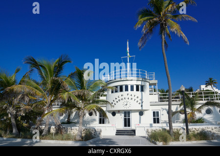 Beach Patrol Sitz, Art-Deco-Architektur, Ocean Drive, South Beach, Miami, Florida, USA Stockfoto