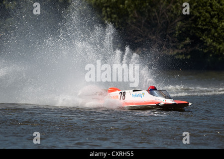 ADAC, Deutsche Automobilclub, motor Boot-Rennen an der Mosel in der Nähe von Brodenbach, Rheinland-Pfalz, Deutschland, Europa Stockfoto