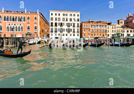 Gebäude entlang des Canal Grande oder Canal Grande, Venedig, Venezia, Veneto, Italien, Europa Stockfoto