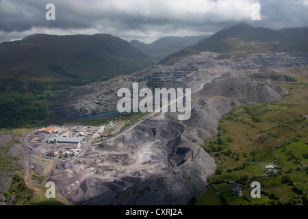 Luftaufnahme von Penrhyn Slate Quarry Bethesda Gwynedd North Wales UK Stockfoto