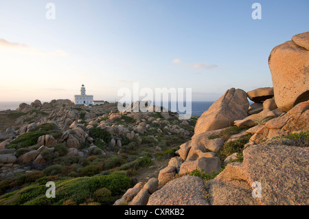 Leuchtturm, Kap Capo Testa in der Nähe von Santa Teresa Gallura, Sardinien, Italien, Europa Stockfoto