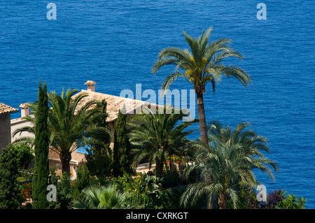 Haus am Meer, Lluc Alcari, Cala Deia, Mallorca, Mallorca, Balearen, Spanien, Europa Stockfoto