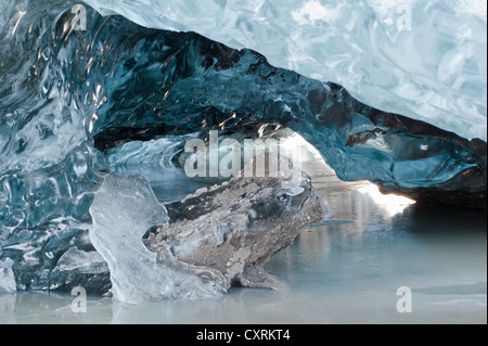 Detailansicht des Randes der Skaftafellsjoekull Gletscher, Nationalpark Skaftafell Nationalpark Vatnajoekull, Island, Europa Stockfoto