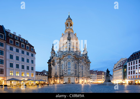 Frauenkirche, Kirche unserer lieben Frau, Wiederaufbau, historischen Stadt-Zentrum, Dresden, Sachsen, Deutschland, Europa, PublicGround Stockfoto