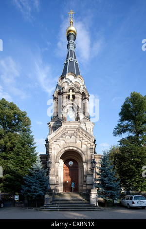 Russische orthodoxe Kirche von Saint Simeon von den wunderbaren Berg, Dresden, Sachsen, Deutschland, Europa, PublicGround Stockfoto