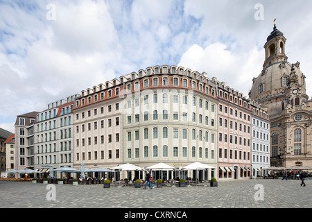 Quartier 1 in Neumarkt Square, Bürogebäude, Geschäftshaus, Altstadt, Dresden, Sachsen, Deutschland, Europa, PublicGround Stockfoto