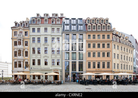 Quartier 3 am Neumarkt Square, Bürogebäude, Geschäftshaus, Altstadt, Dresden, Sachsen, Deutschland, Europa, PublicGround Stockfoto