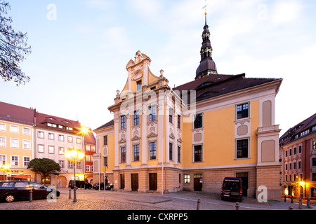 Rathaus am Hauptmarkt-Quadrat, Bautzen, Budysin, Oberlausitz, Lusatia, Sachsen, PublicGround Stockfoto