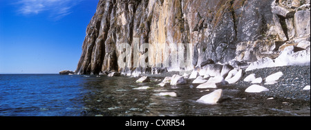 Weiße Klippe Sagan-Zaba, Kap Saganzaba, Baikalsee, Sibirien, Russland, Eurasien Stockfoto