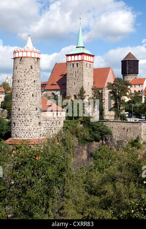 Alten Wasserwerk, St. Michaelskirche, Wasserturm, Bautzen, Budysin, Lusatia, Oberlausitz, Sachsen, PublicGround Stockfoto