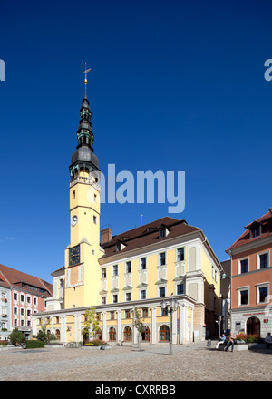 Rathaus am Hauptmarkt-Quadrat, Bautzen, Budysin, Lusatia, Oberlausitz, Sachsen, Deutschland, Europa, PublicGround Stockfoto