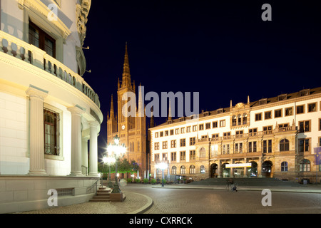 Neues Rathaus, Blick von Burg Quadrat, Marktkirche, Marktkirche, Hessischer Landtag, ehemaligen Stadtschloss Stadtschloss Stockfoto