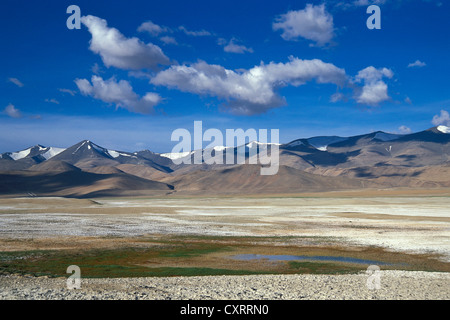 TSO Khar oder Tsokhar hoch gelegenen Salzsee, Changthang, Ladakh, indischen Himalaya, Jammu und Kaschmir, Nordindien, Indien, Asien Stockfoto
