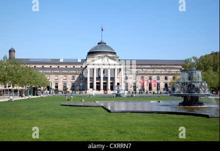 Neues Kurhaus Kurhaus, Casino, Bowling Green, Wiesbaden, Hessen, Deutschland, Europa, PublicGround Stockfoto