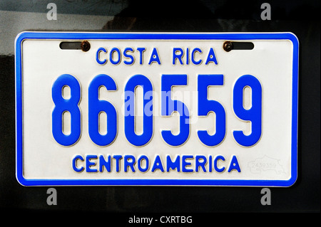 Auto Führerschein Platte, Costa Rica, Mittelamerika Stockfoto