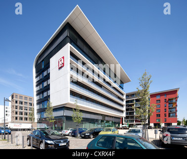 Haus am Zentralen Platz, Bürogebäude, Westhafen, Frankfurt Am Main, Hessen, Deutschland, Europa, PublicGround Stockfoto