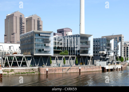 Bürogebäude am Westhafen-Pier, Westhafen, Frankfurt Main, Hessen, Deutschland, Europa, PublicGround bin Stockfoto