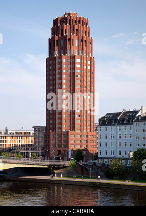 Main Plaza, Wohn-Hochhaus, Frankfurt Am Main, Hessen, Deutschland, Europa, PublicGround Stockfoto