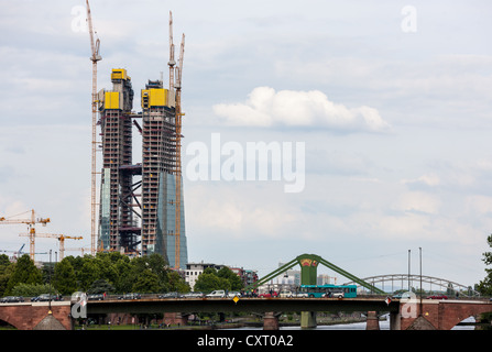 Europäische Zentralbank, EZB, Neubau unter Konstruktion, Frankfurt Am Main, Hessen, Deutschland, Europa Stockfoto