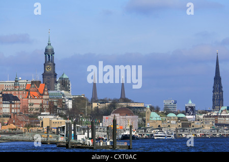 Stadtbild, Stadtteil St. Pauli, Elbe River, Hamburg, Deutschland, Europa Stockfoto