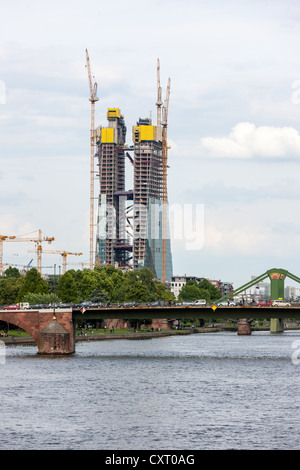 Europäische Zentralbank, EZB, Neubau unter Konstruktion, Frankfurt Am Main, Hessen, Deutschland, Europa Stockfoto