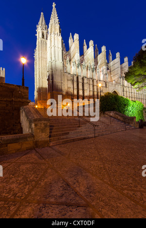 Kathedrale La Seu, Parc De La Mar, alte Stadt, Ciutat Antiga, Palma De Mallorca, Mallorca, Balearen, Spanien, Europa Stockfoto