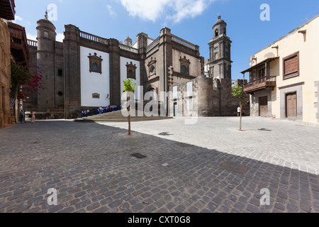 Santa Ana Kathedrale, Plaza del Pilar Nuevo, Vegueta, der Altstadt von Las Palmas, Las Palmas de Gran Canaria, Gran Canaria Stockfoto