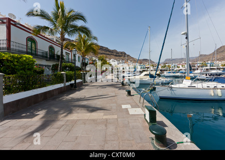 Promenade, Puerto de Mogan, Gran Canaria, Kanarische Inseln, Spanien, Europa, PublicGround Stockfoto