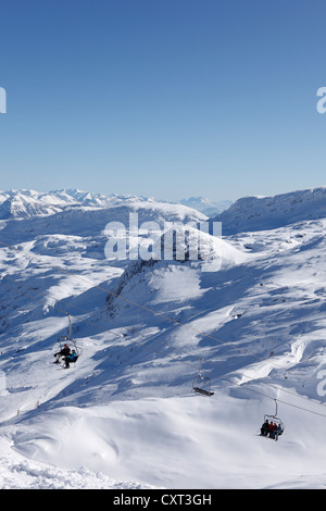 Skigebiet am Krippenstein Mountain, Dachsteingebirge, Salzkammergut, Oberösterreich, Österreich, Europa Stockfoto