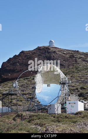 Cherenkov Telescope, Spiegelteleskop, Magie, Major Atmospheric Gamma-Ray Imaging Cherenkov Telescope, Beobachtungsstelle für die Stockfoto