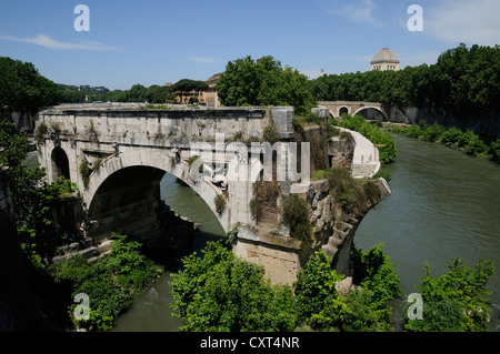 Ponte Rotto, zerstörte Brücke, Tiberinsel, Rom, Italien, Europa Stockfoto