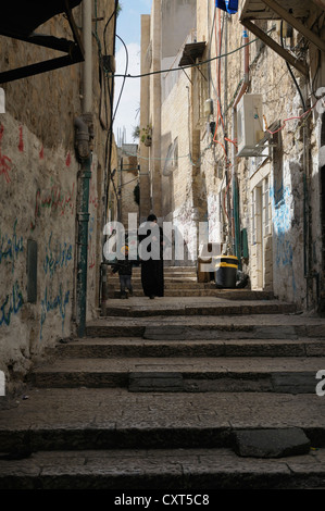Gasse in der alten Stadt von Jerusalem, Israel, Naher Osten Stockfoto