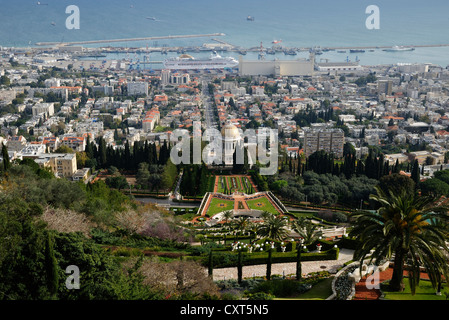 Persischen Gärten und der Bahai Schrein, Haifa, Israel, Nahost Stockfoto